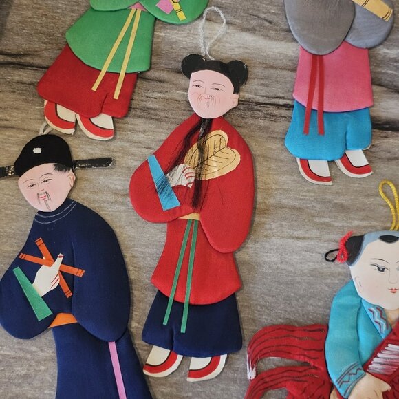 VTG Lot 6 Silk Immortals Of Eternity Chinese Mythology Paper Doll Ornaments - Picture 6 of 16
